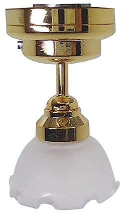 Baoblaze Miniatur-Deckenleuchte, 1:12 Puppenhaus-Decken-LED-Lampe, Puppenhausmöbel für Esszimmer-Ornament, Blütenform