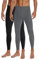 SIHOHAN Men's Thermal Trousers Long Johns, Fleece Lined Thermal Leggings Bottoms Warm Underwear Base Layer Pants for Winter Outdoor (Black+Grey,M)