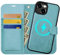 OCASE for iPhone 15 Plus Detachable Case, Magnetic Removable 2 in 1 Flip PU Leather Wallet Case with[Kickstand][RFID Blocking][Card Holder] Shockproof Phone Cover,Ice Blue
