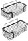 Ibergrif M34036B, Étagère de douche, étagère de salle de bain sans perçage, organisateur de douche autocollant, fixation murale, lot de 2, noir