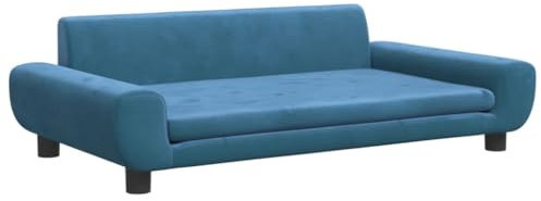vidaXL Divano per Bambini Blu 100x54x33 cm in Velluto
