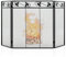 COSTWAY 3 PCS Folding Iron Fire Panel, Spark Flame Barrier with Leaves Decoration, Wide Metal Mesh Safety Fire Place Guard for Wood and Coal Firing, Stoves, Grills (Leaf Pattern, 127x76cm)