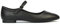 ESSEX GLAM Womens Mary Jane Ballet Shoes Ladies Flats Buckle Strap Square Toe Black Synthetic Leather Dolly Pumps Size 4