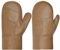 Harssidanzar Damen Fäustlinge,Winter Warme Echtleder Schaffell Shearling Pelz Gefütterte Fäustlinge Handschuhe KL031EU, Kaffee,Größe S