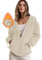 IWOLLENCE Sweatjacke Damen Zipper Hoodie Fleecejacke Braun M