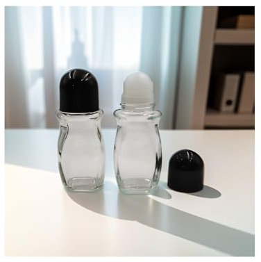 YYNGJCK 2 Pcs Roll On Glass Bottles For Essential Oils, Perfume Roller Bottles Empty Deodorant Containers Roller Ball Bottles For Fragrance Cosmetics (50ml/1.69Oz)