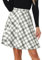 Allegra K Damen Ostern Plaids Vintage Tartan Elastische Taille Knielang A-Linie Rock, Weiss/opulenter Garten, X-Groß