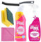 Pink Stuff Toilet Cleaner Gel (750ml) And The Miracle Bathroom Foam Cleaning Spray (850ml) Bundled with Crevice Grout Gap Brush, Cloth & Sponge