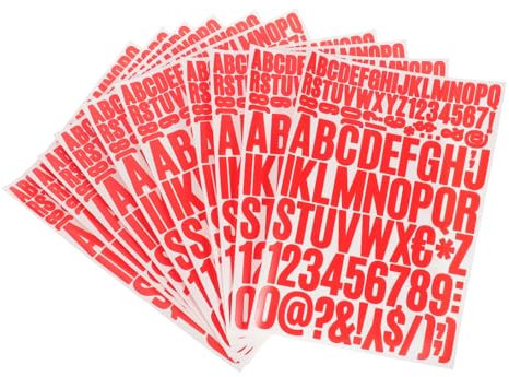 Tofficu 10 Blätter Buchstabenaufkleber Alphabet-abziehbilder Wasserfester Briefkastenaufkleber Vinyl-alphabet-aufkleber Autonummernaufkleber Vinyl Vinyl Selbst Kleber Rot Wagen Lieferungen