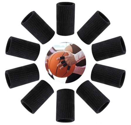 10 Stück Fingerschutz, Elastische Baumwolle Fingerbandage den Sport,Dehnbare Fingerhülle,Fingerschutz Elastische Fingerschützer,für Trigger Finger Arthritis Schwellung Basketball Fingerschutz