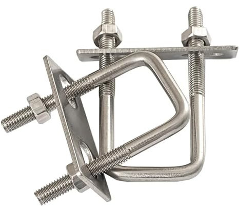 Bulloni a U, Bullone a U in Acciaio Inossidabile 304 Vite ad Angolo retto Morsetto a U Morsetto Quadrato Fibbia Morsetto for Tubo Quadrato Morsetto Quadrato Morsetto a U ad Angolo retto (Size : M8 50x