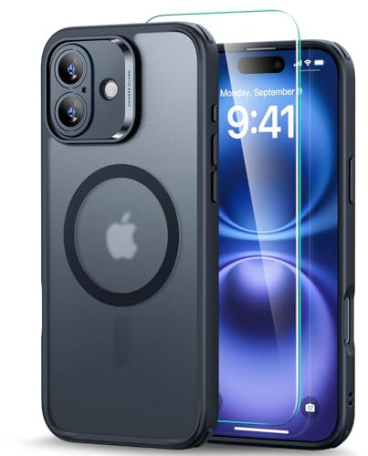ESR for iPhone 16 Case (4 in 1) Set, Translucent Matte Case with Screen Protector, Compatible with MagSafe, Military-Grade Protection, Classic Series, Frosted Black