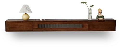 Conslika Schwimmendes TV-Holzschrank, modern integrierte hängende Aufbewahrungseinheit für Zuhause, Wohnzimmer-TV-Medienkonsole, erhältlich in Größen von 120-240 cm, geeignet für verschiedene TV-Größe