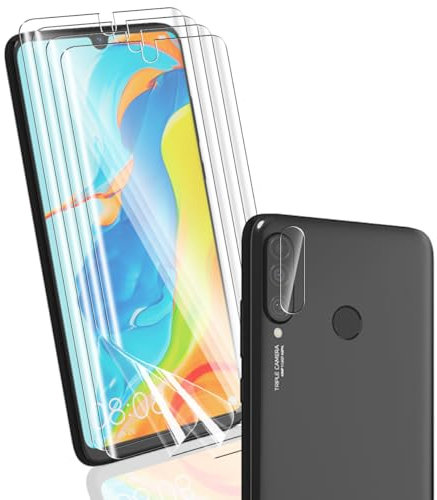 Yonntmmi Pellicola Protettiva per Huawei P30 Pro - 4 Pezzi TPU Flessibile Non-Vetro Temperato Con 1 Pellicola per Obiettivo Fotocamera