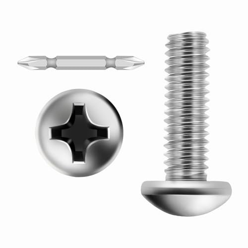 Viti a testa cilindrica M3 x 12 mm, viti in acciaio inossidabile 304 per presa elettrica a parete, riparazioni domestiche, interruttori e prese con punta per cacciavite, completamente filettate