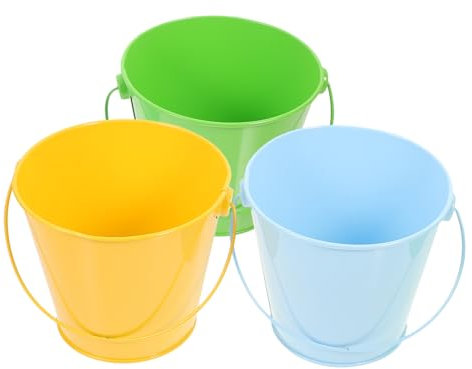 Milisten 3 Pz Piccolo Secchio Di Ferro Fioriera in Vaso Zincato Secchio Di Fiori Piante Da Secchielli Per Bomboniere Contenitori Di Secchi Di Latta Pentola Impianti Ferro Da Stiro