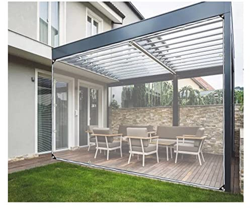 Telone trasparente in PVC da 0,5 mm, impermeabile, per esterni, per gazebo, giardino, garage, pareti laterali, guarnizione antiruggine inclusa (1,2 x 1,5 m)