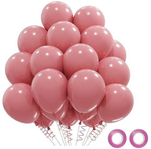 Palloncini Rosa 52 Pezzi Palloncino Retrò Rosa Compleanno, Balloons Rosa Vintage Elio Baby Shower Festa Di Nozze Decorazione Compleanno, 12 Pollici