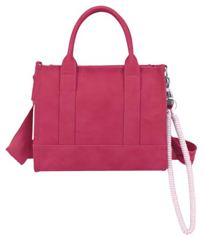 Fritzi SquareN Vintage Dark Red Crossbody Kunstleder Damen Umhängetasche Handtasche Festival City vegan abnehmbarer Anhänger Vintage-Waschung 20,5 x 26 x 11 cm, Dunkelrot