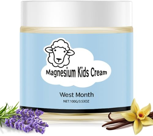 Lozione al Magnesio per Bambini, Crema al Magnesio | per il Sonno Aiuta i Bambini Notte Relax, Crema Topica al Magnesio, Idratante, Sollievo Dallo Stress, Integratore di Magnesio