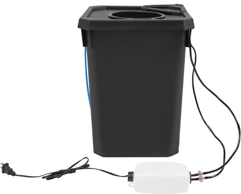 DRFGHK Hydroponik-Anzuchteimer 7,13 Gallonen, professionelles Kultureimersystem 27 l Tiefwasserkultur mit Luftpumpe, Hydroponik-Anzuchtsystem für Gewächshaus, Garten, Balkon, Büro (1 Stück)