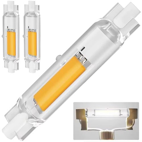 Dvnoua R7S LED 78mm 20W Dimmbar, R7S LED 78mm Dimmbar Lampen Ersatz für 200W Halogen Leuchtmittel, Kaltweiß 6000K 2000LM Kein Flackern, 360°Abstrahlwinkel Stab-Glühbirne, 2PCS