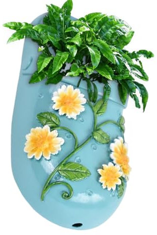Genérico Hängender Blumentopf für Zaun, Pflanzgefäße mit Schuh-Design, wiederverwendbares wasserdichtes Zubehör für Geländer, Balkon und Außenhof