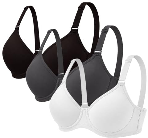 XCXC 3er-Pack Damen BHS mit Bügel Push-Up Soft BH Frauen Bequemer Bügelloser Klassische-BH mit Verstellbaren Trägern Perfekte Passform Bra Set für Alltag und Freizeit