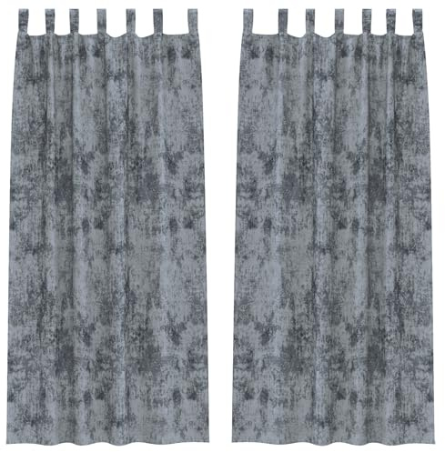 vidaXL Samtvorhänge 2er Set mit Ösen in Silbergrau, 225 x 140 cm – Für Dein Fenster, Sichtschutz und lichtfilternde Vorhänge. Ideal zum Verdunkeln und für einen eleganten Look.