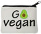 Go Vegan Geldbörse aus Neopren, Avocado-Grafik, 10 x 11 cm, Weiß