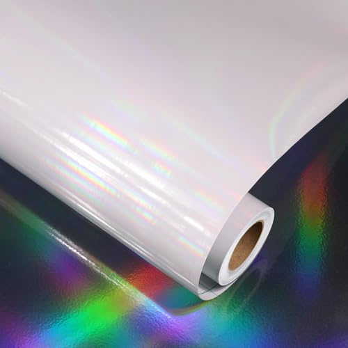 Decotalk Vinylfolie Selbstklebend Hologrammfolie Glitzerfolie 30X500cm Klebefolie Transparent Klebefolie Glitzer Lichteffekt Folie Holografischefolie Wasserdicht für Schilder Scrapbooking Handwerk
