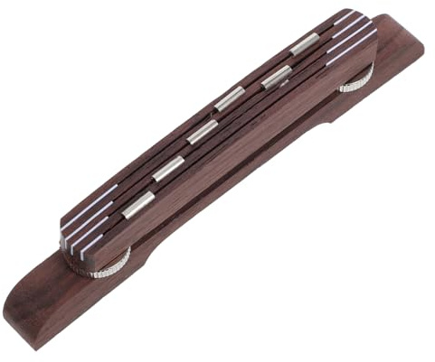 Höhenverstellbare Schwebebrücke Go102 für 6-saitige Archtop Jazzgitarre | Zubehör, Metall Holz Kombination, Flacher Unterseite, Portable Montage, Polierte Ausführung