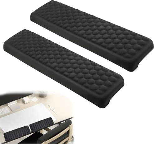 Desk Elbow Pad 2 Pcs Desk Edge Cushion Arm Rest Wrist Supports Keyboard Ergonomic Memory Foam Elbow Support Padding for Computer Laptop Office Work Wrist Pain Relief (Black)
