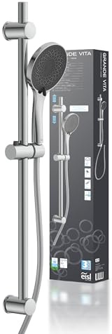 EISL DX7031CSB GRANDE VITA Brausestangenset, Duschset mit Brausestange 90 cm, Duschbrause mit Schlauch und Halterung, Duschkopf mit 3 Funktionen, Duschstange mit Brause, Chrom