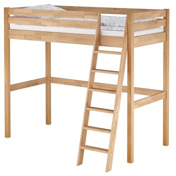Erst-Holz®Platzsparendes Hochbett Stockbett 90x200 Buche lackiert mit wählbarem Zubehör V-60.08-09ohne Zubehör