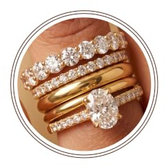 Fezodo 5 Stück Gold Ringe Damen-18K Vergoldete Wasserfest Goldene Ring Set Fingerring Dame Zirkonia Stapelbare Ringe Set Eheringe Verlobungsringe für Freundin Frau