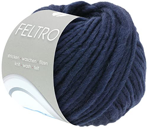 LANA GROSSA Feltro | Filzgarn für Kreativhandwerk, vielseitig, hochwertige Wolle zum Nass- und Trockenfilzen | Handstrickgarn aus 100% Schurwolle | 50g Wolle zum Stricken & Häkeln | 50m FB 5