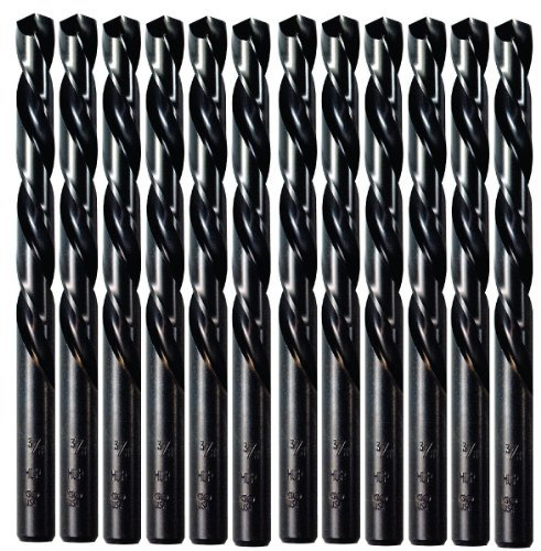 Irwin Tools 62313 Schwarzoxid 135-Grad-Bohrer, für Linkshänder, 12 Stück