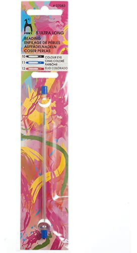Pony Coded Eye Needles: Ultra Long Beading 10/12, Multi-Colour
