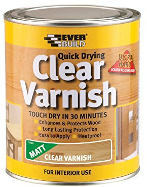 Everbuild – Quick Drying Clear Varnish – Indoor Use – Ideal For Interior Wood – Scratch-Resistant – Matt Finish – 750ml