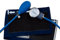 Gima - Herkömmliches YTON aneroides Blutdruckmessgerät, Klettverschlussmanschette aus Nylon, Blau, ohne Latex, Manuelle Verstellung, Gummball mit verchromtem Ventil