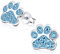 Laimons Mädchen-Ohrstecker Ohrringe Kinderschmuck Hundepfote Pfote mit Glitzer aus Sterling Silber 925 (Hellblau)