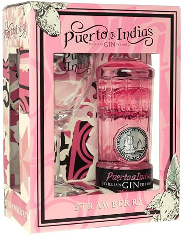 Puerto de Indias Premium Strawberry Gin 0,7 Liter im GP mit Copaglas