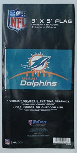 'WinCraft Snack-Schale NFL Miami Dolphins 3' x 5 'Schnürsenkel Design Premium Flagge mit D-Ringen