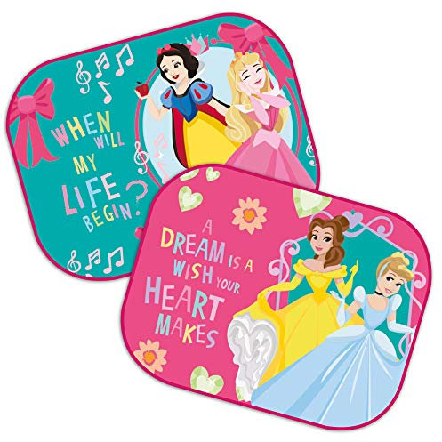 Theonoi - 2 parasoles para coche, diseño de Minnie Mouse, Frozen, princesas, Sofía, cortinas laterales, parasol de protección UV