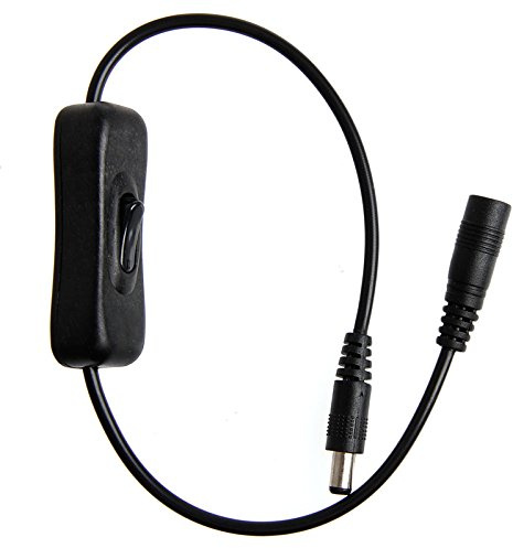 ESDEN Gleichstrom-Inline-Netzschalter, Ein-/Ausschalter, 2,1 mm/5,5 mm Kabelbuchse für Arduino-Stecker, 12 V Laca