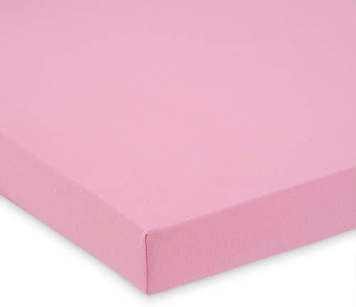 FabiMax BIO-Baumwolle Jersey Spannbettlaken für 6-eck Laufgitter, rosa