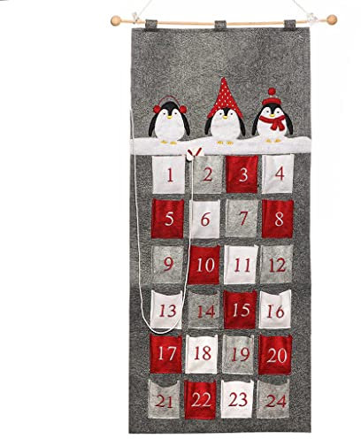 24 Day Christmas Countdown Hanging Advent Calendar Cloth Christmas Tree