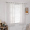MIULEE Kurz Vorhänge Transparent mit Weiss Blätter Muster, Modern Stickerei Gardinen Ösen Für Kleines Fenster Kurzgardine, 2er Set Schöne Blätter Muster Vorhang Fenster H 160 x B 140
