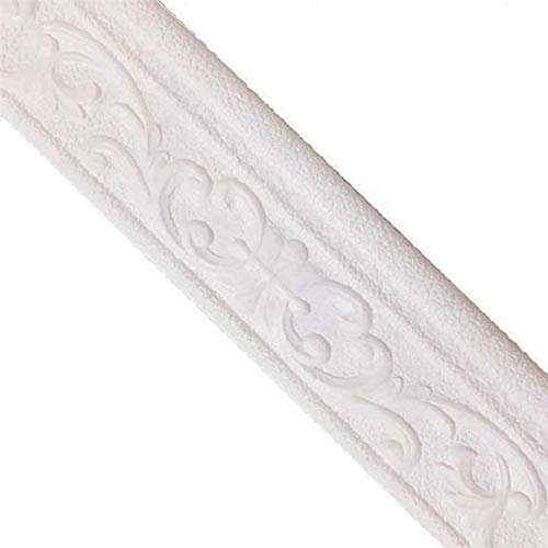 WLKK Adesivi murali in Schiuma 3D Adesivo da Parete con Bordo battiscopa, Adesivo Decorativo Autoadesivo Impermeabile(White)
